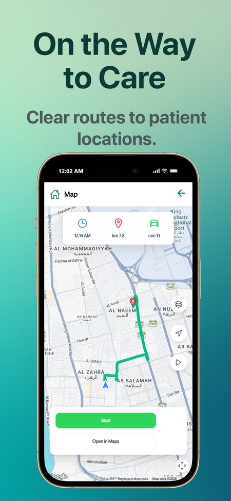 On the Way to Care — map routing